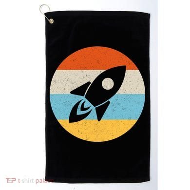 Retro Sunset Spaceship Golf Towel