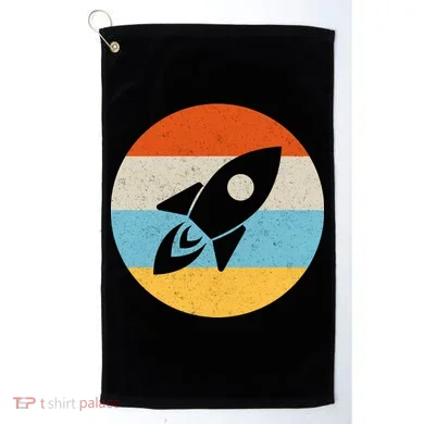 Retro Sunset Spaceship Golf Towel