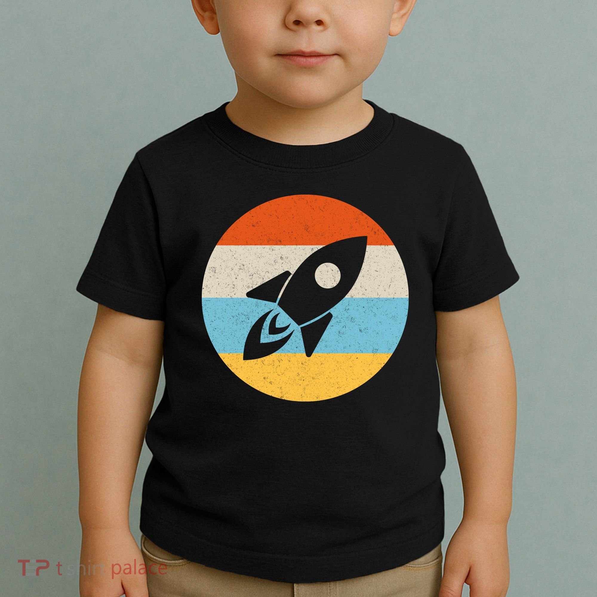 Retro Sunset Spaceship Toddler T-Shirt
