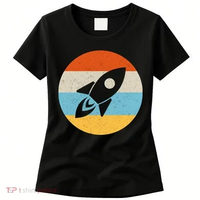 Retro Sunset Spaceship Women's T-Shirt