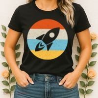 Retro Sunset Spaceship Women's T-Shirt thumb 2