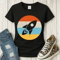 Retro Sunset Spaceship Women's T-Shirt thumb 3