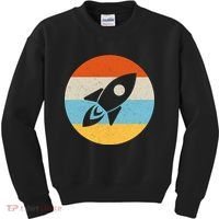 Retro Sunset Spaceship Kids Sweatshirt thumb 0