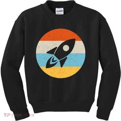 Retro Sunset Spaceship Kids Sweatshirt