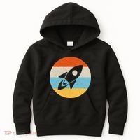 Retro Sunset Spaceship Kids Hoodie thumb 0