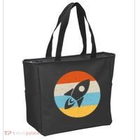 Retro Sunset Spaceship Tote Bag thumb 2