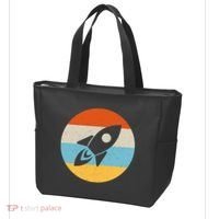 Retro Sunset Spaceship Tote Bag thumb 3