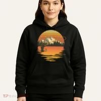 Retro Sunset Sunrise Fly Fisherman Hoodie thumb 5