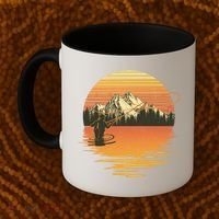 Retro Sunset Sunrise Fly Fisherman Coffee Mug thumb 2