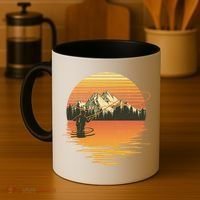 Retro Sunset Sunrise Fly Fisherman Coffee Mug thumb 4