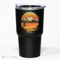 Retro Sunset Sunrise Fly Fisherman Tumbler thumb 0