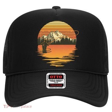 Retro Sunset Sunrise Fly Fisherman Hat