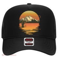 Retro Sunset Sunrise Fly Fisherman Hat thumb 0