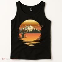 Retro Sunset Sunrise Fly Fisherman Tank Top thumb 2
