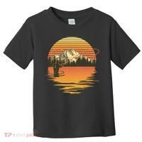 Retro Sunset Sunrise Fly Fisherman Toddler T-Shirt thumb 0