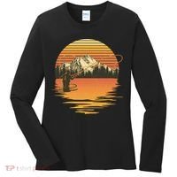 Retro Sunset Sunrise Fly Fisherman Women's Long Sleeve Shirt thumb 0