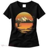 Retro Sunset Sunrise Fly Fisherman Women's T-Shirt thumb 0