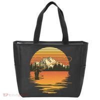 Retro Sunset Sunrise Fly Fisherman Tote Bag thumb 0