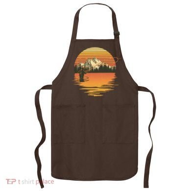 Retro Sunset Sunrise Fly Fisherman Apron