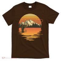 Retro Sunset Sunrise Fly Fisherman T-Shirt thumb 0