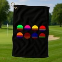 Retro Sunsets Golf Towel thumb 1