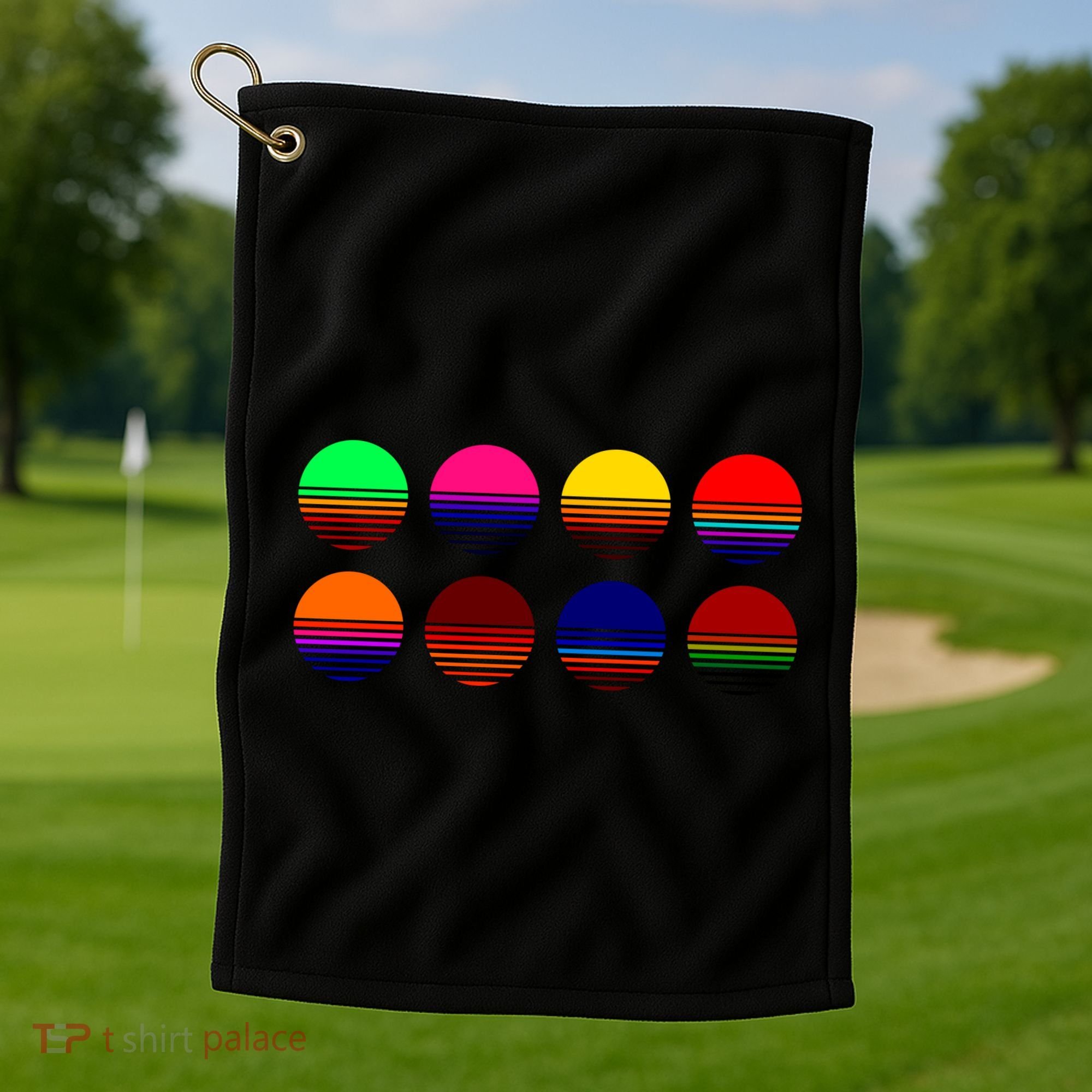 Retro Sunsets Golf Towel