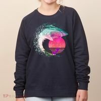 Retro Surfer Shark Wave Women's Sweatshirt thumb 0