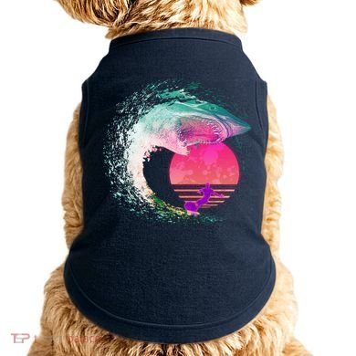 Retro Surfer Shark Wave Doggie Tank