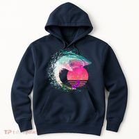 Retro Surfer Shark Wave Hoodie thumb 0