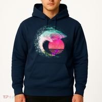 Retro Surfer Shark Wave Hoodie thumb 2