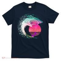 Retro Surfer Shark Wave T-Shirt thumb 0