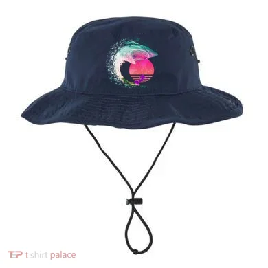 Retro Surfer Shark Wave Bucket Hat