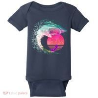 Retro Surfer Shark Wave Baby Bodysuit thumb 0