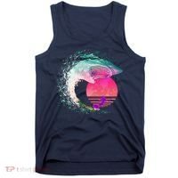 Retro Surfer Shark Wave Tank Top thumb 0