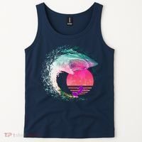 Retro Surfer Shark Wave Tank Top thumb 2