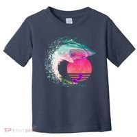 Retro Surfer Shark Wave Toddler T-Shirt thumb 0