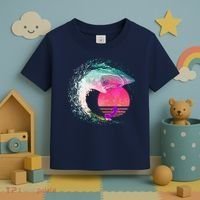 Retro Surfer Shark Wave Toddler T-Shirt thumb 3