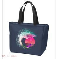 Retro Surfer Shark Wave Tote Bag thumb 3