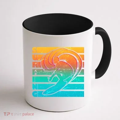 Retro Surfing Coffee Mug back