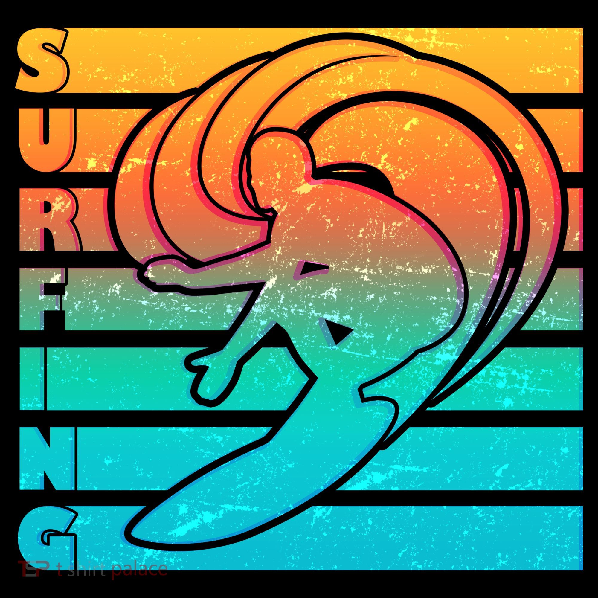 Retro Surfing Ornament