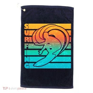 Retro Surfing Golf Towel