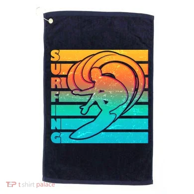 Retro Surfing Golf Towel