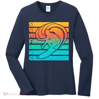 Retro Surfing Women's Long Sleeve Shirt