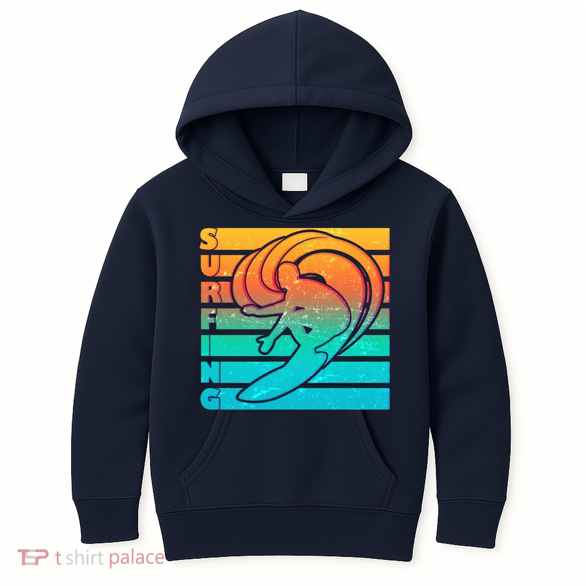 Retro Surfing Kids Hoodie