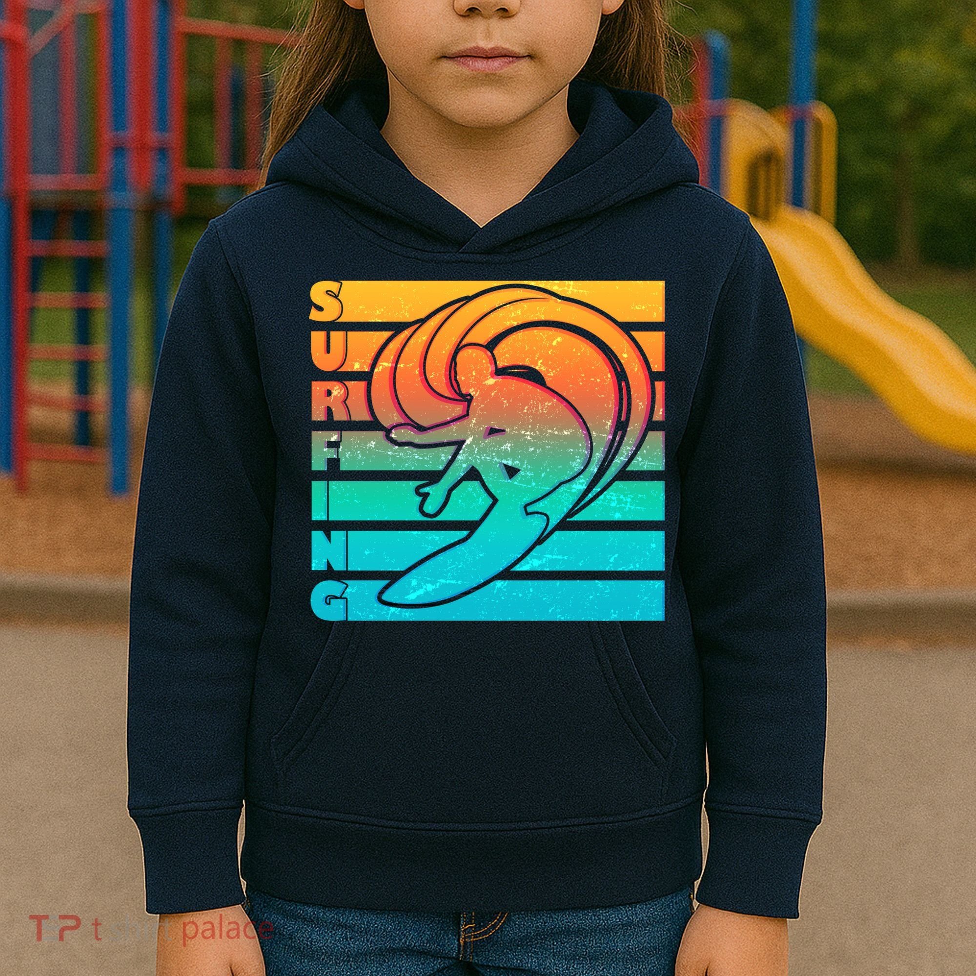 Retro Surfing Kids Hoodie
