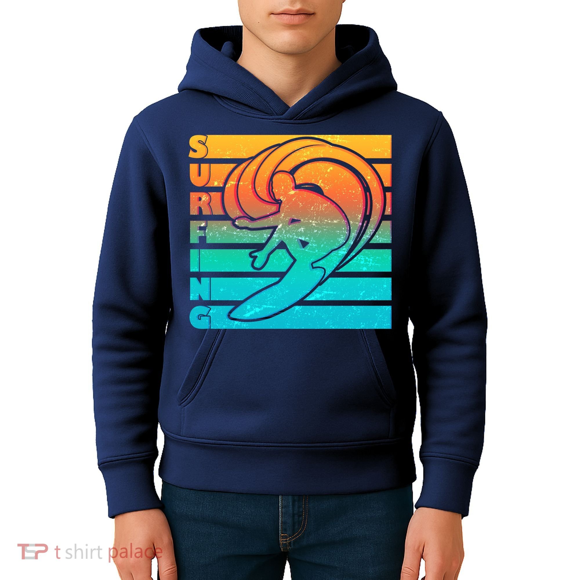 Retro Surfing Kids Hoodie