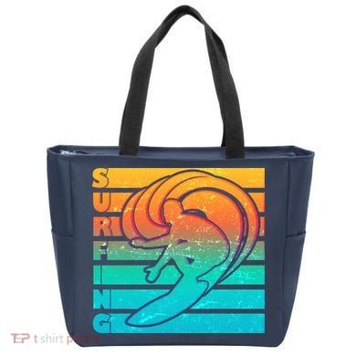 Retro Surfing Tote Bag