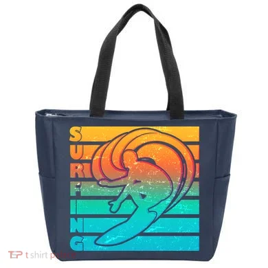 Retro Surfing Tote Bag