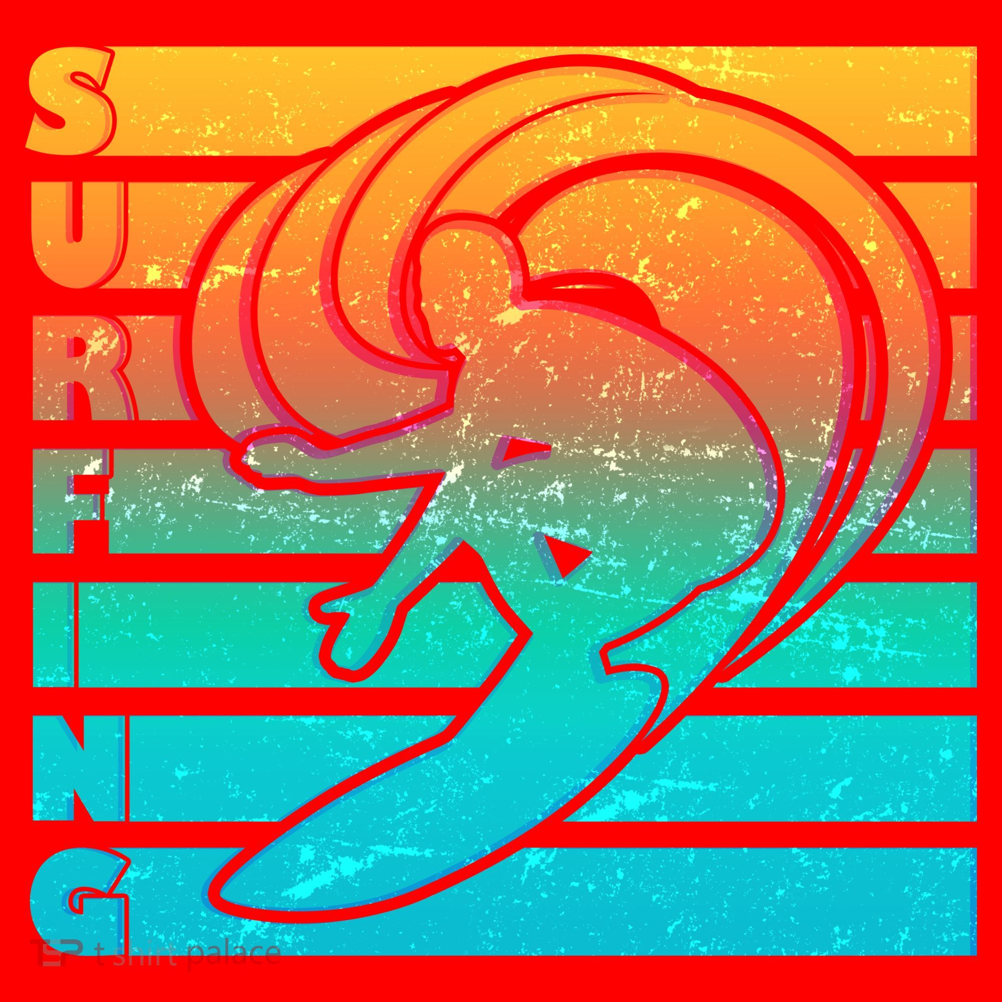 Retro Surfing Santa Hat