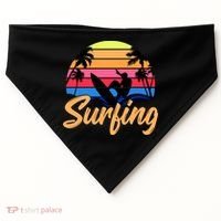 Retro Surfing Logo USA-Made Doggie Bandana thumb 0